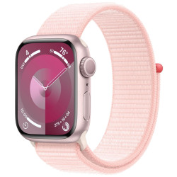 Apple Watch Series 9 GPS 41mm Pink Aluminium Case with Light Pink Sport Loop'