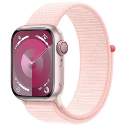 Apple Watch Series 9 GPS + Cellular 41mm Pink Aluminium Case with Light Pink Sport Loop'