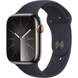 Apple Watch 9 GPS+Cellular 41mm stalowy Mocny Grafit | Północ pasek sportowy S/M'