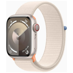 Apple Watch Series 9 GPS + Cellular 45mm Starlight Aluminium Case with Starlight Sport Loop'