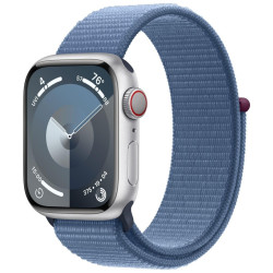 Apple Watch 9 GPS+Cellular 45mm aluminium Srebrny | Zimowy Błękit opaska sportowa'
