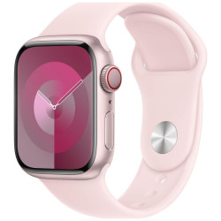 Apple Watch 9 GPS+Cellular 45mm aluminium Różowy | Różowy pasek sportowy S/M'