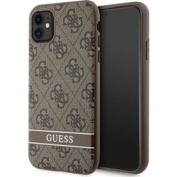 Guess 4G Printed Stripe do iPhone 11 / iPhone XR (brązowy)'