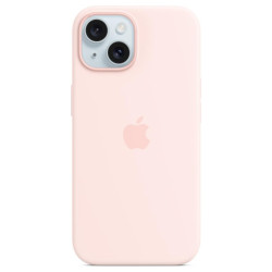 Apple iPhone 15 Silicone Case with MagSafe light pink'