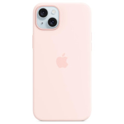 Apple iPhone 15 Plus Silicone Case with MagSafe light pink'
