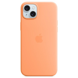 Apple iPhone 15 Plus Silicone Case with MagSafe orange sorbet'