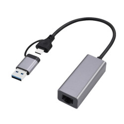 GEMBIRD ADAPTER USB TYP 3.1 + USB-C -> LAN RJ45 GIGABIT 15CM'
