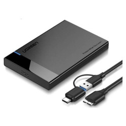 UGREEN US221 HDD/SSD 2,5'', SATA, USB 3.0 + USB-C do micro USB 3.0 (czarna)'