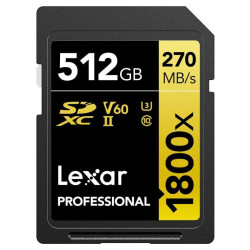 Lexar SDXC 512GB Professional 1800x UHS-II U3 ( 180/270 MB/s )'