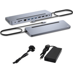 Replikator - i-tec USB-C Metal Ergonomic 4K 3x Display 2x DP 1x HDMI LAN Audio Power Delivery 100 W + i-tec Universal Charger 100 W - Stacja dokująca'