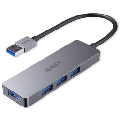 Aukey aluminiowy HUB USB-A | Ultra Slim | 4w1 | 4xUSB 3.0 | 5Gbps'