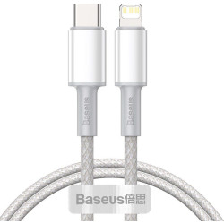 Baseus High Density Braided USB-C do Lightning, 20W, 5A, PD, 1m (biały)'