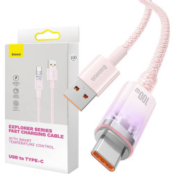 Baseus USB do USB-C 6A,1m (Różowy)'