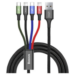 Baseus Fast 4w1 USB USB-C / 2x Lightning / Micro 3,5A 1,2m (czarny)'