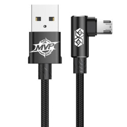 Baseus MVP Elbow USB - microUSB, kątowy 1.5A 2m (czarny)'