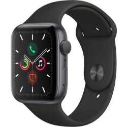 Apple Watch 5 GPS - gwiezdna szarość aluminium 44 | czarny pasek sportowy (MWVF2WB/A)'