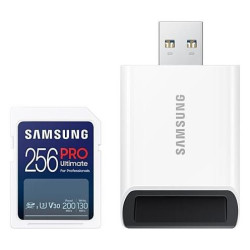 Samsung PRO Ultimate SDXC 256GB UHS-I U3 [Zapis 130MB/s Odczyt 200MB/s] z czytnikiem'