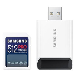 Samsung PRO Ultimate SDXC 512GB UHS-I U3 [Zapis 130MB/s Odczyt 200MB/s] z czytnikiem'