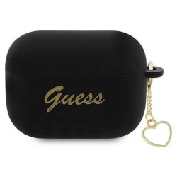 Guess Silicone Heart Charm - Etui AirPods Pro 2 (czarny)'