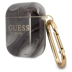 Guess Marble Est. - Etui Airpods (czarny)'