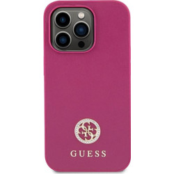 Guess 4G Strass Metal Logo - Etui iPhone 15 Pro (różowy)'