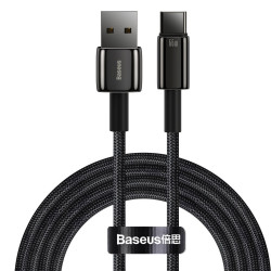 Baseus Tungsten Gold USB do USB-C, 66W, 2m (czarny)'