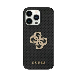 Guess Perforated 4G Glitter do iPhone 15 (czarny)'