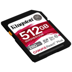 Kingston SDXC 512GB Canvas React Plus SDXC UHS-II 280R/100W U3 V60'