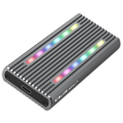 QOLTEC OBUDOWA NA DYSK M.2 SSD | SATA | NVME | RGB LED | USB-C | 4TB'