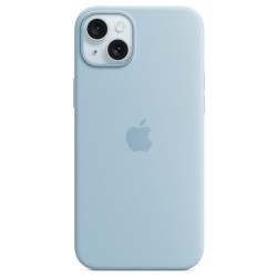 Apple iPhone 15 Plus Silicone Case with MagSafe light blue'