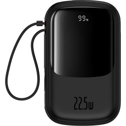 Baseus Qpow Pro+ 20000mAh 22.5W z wbudowanym kablem USB-C i wyświetlaczem - czarny'