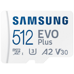 Samsung EVO PLUS microSDXC 512GB UHS-I U3 [Zapis 90MB/s Odczyt 180MB/s] v2023'