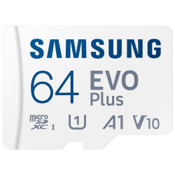 Samsung EVO PLUS microSDXC 64GB UHS-I U1 [Zapis 20MB/s Odczyt 180MB/s] v2023'