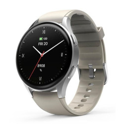 Hama Smartwatch 8900, GPS, AMOLED 1.3, srebrna koperta, beżowy pasek silikonowy'