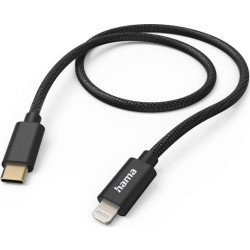 Hama Fabric USB-C - Lightning, nylonowy, czarny'