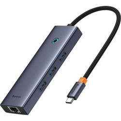 Replikator - Baseus UltraJoy 6w1 6-Port (USB-C do 1xHDMI4K@60Hz + 3xUSB 3.0 + 1xPD +RJ45)'