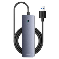 Baseus 4w1 UltraJoy Lite 150cm USB-A do 4x USB 3.0 + USB-C 5V (szary)'