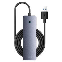 Baseus 4w1 UltraJoy Lite 200cm USB-A do 4x USB 3.0 + USB-C 5V (szary)'