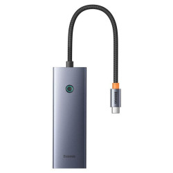 Baseus UltraJoy Series Lite 4-Port 20cm (USB-C do 4xUSB3.0+USB-C 5V) (szary)'