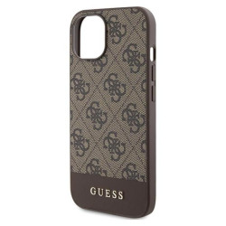 Guess 4G Bottom Stripe Metal Logo Collection - Etui iPhone 15 (brązowy)'
