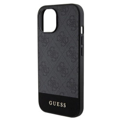 Guess 4G Bottom Stripe Metal Logo Collection - Etui iPhone 15 (szary)'