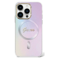 Guess IML Iridescent MagSafe - Etui iPhone 15 Pro (fioletowy)'