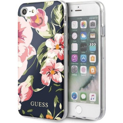 Guess Flower Shiny Collection N3 - Etui iPhone SE 2020 / 8 / 7 (Navy)'