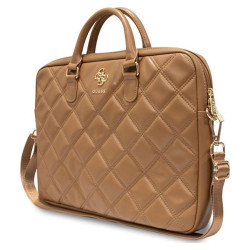 Guess Quilted 4G Computer Bag 15'' - 16'' (brązowy)'