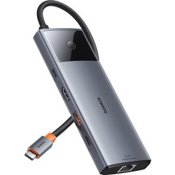 Baseus Metal Gleam Series B00061800813-00 USB-C - 2x USB-C 3x USB-A 1x HDMI 1x AUX 1x RJ45 1x czytnik SD, TF'