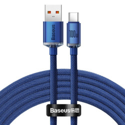 Baseus USB-A - USB-C Crystal Shine, 100W, 2m (niebieski)'
