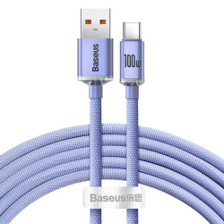Baseus USB-A - USB-C Crystal Shine, 100W, 2m (fioletowy)'