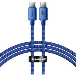 Baseus USB-C - USB-C Crystal Shine, 100W, 1.2m (niebieski)'