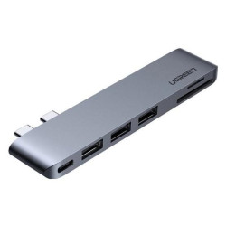 Replikator - Ugreen 6w2 CM251 USB-C dla MacBook Air / Pro szary'
