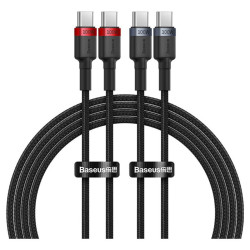 Baseus Cafule USB-C - USB-C 100W, 2m, 2szt (czerwono-czarny, szaro-czarny)'